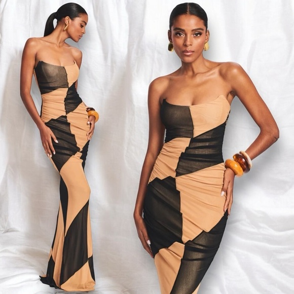 Retrofete Dresses & Skirts - NWOT Retrofete Ford Mesh Dress Black Nude Size Large